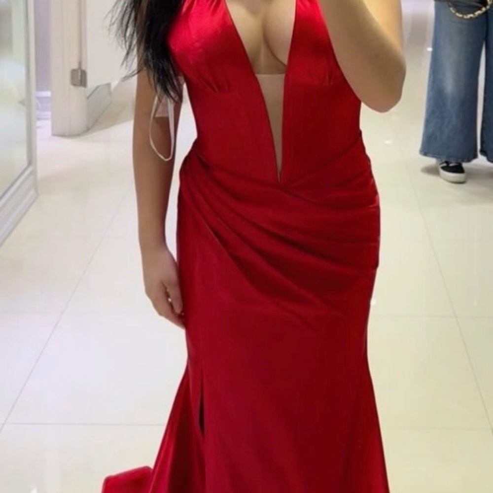 Sherri Hill Vibrant Red Prom Dress